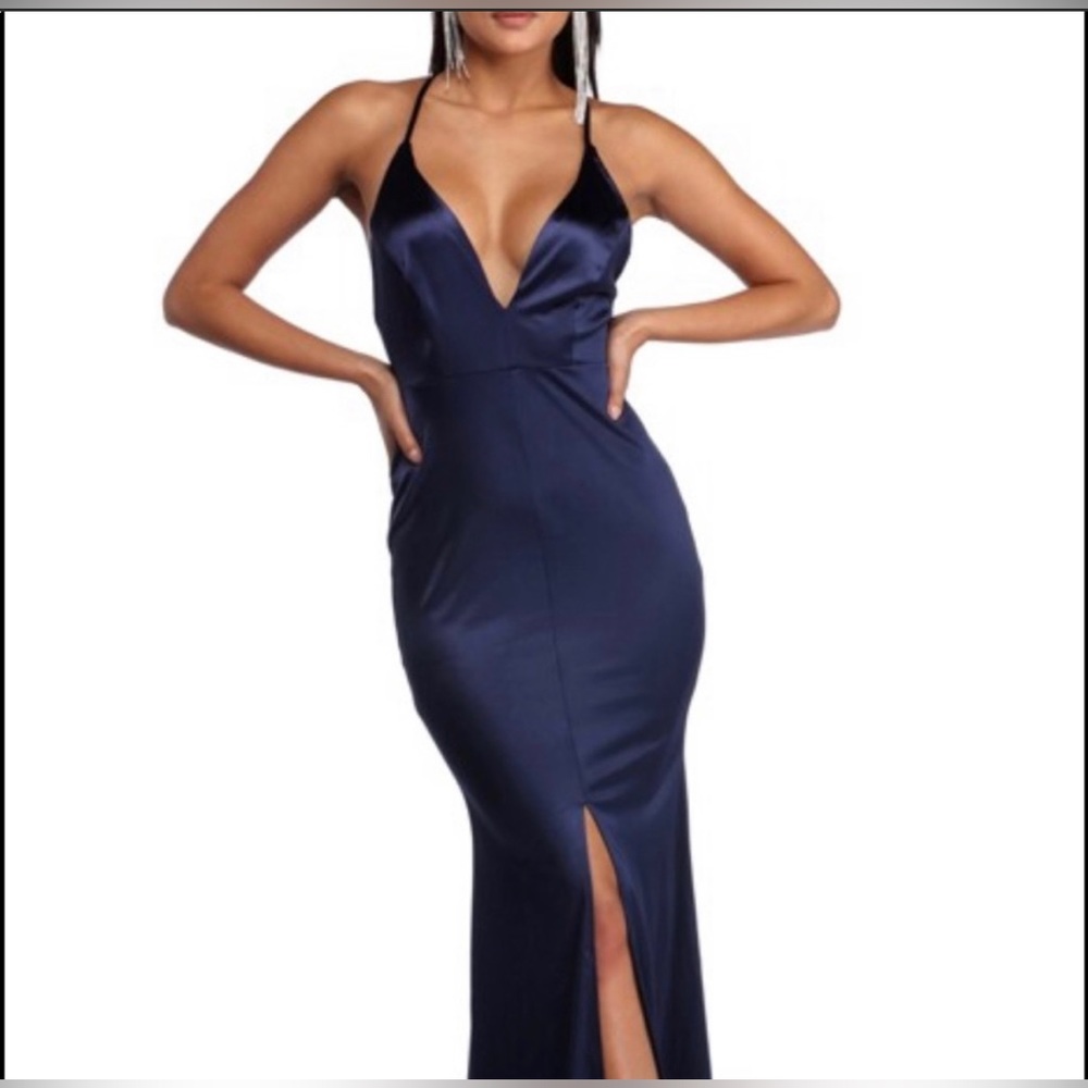 Navy blue prom dress